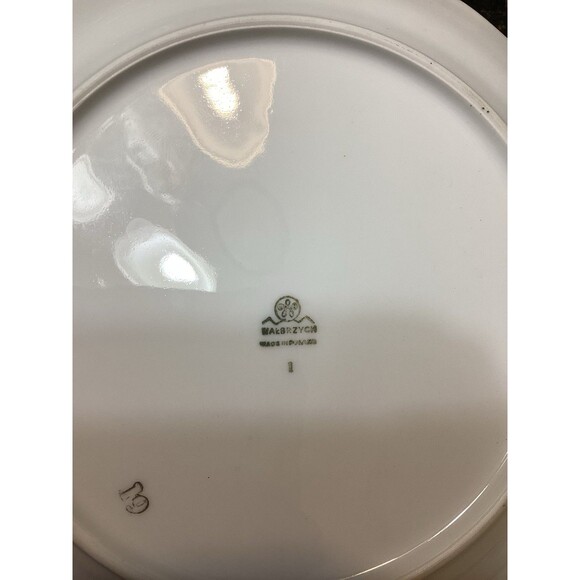 Walbrzych China Made In Poland Large Rimmed Bowl Set of 8 Plus1 Dinner Plate - Picture 4 of 14